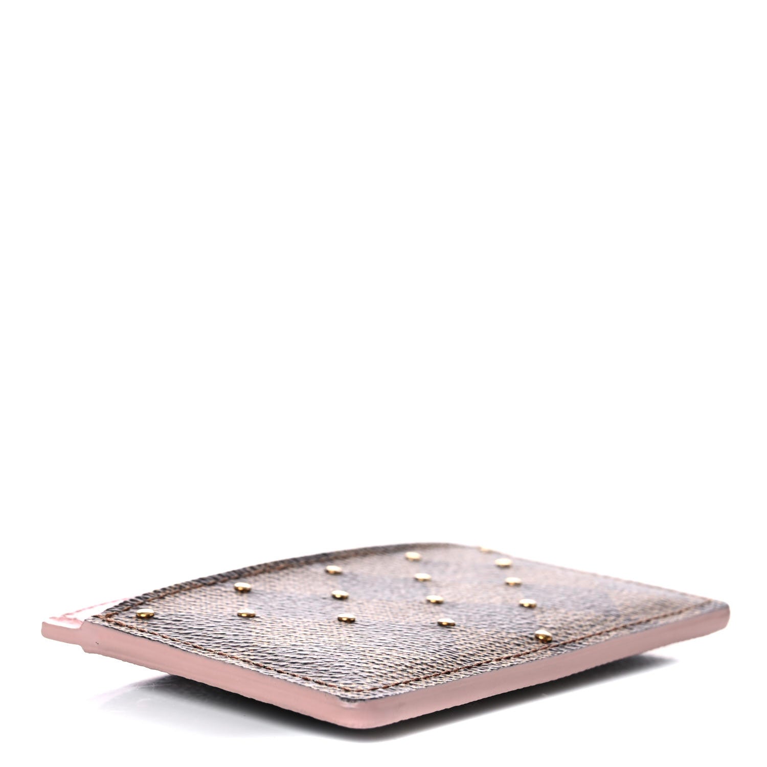 Louis Vuitton Damier Ebene Studded Card Holder Rose Ballerine 4 of 11