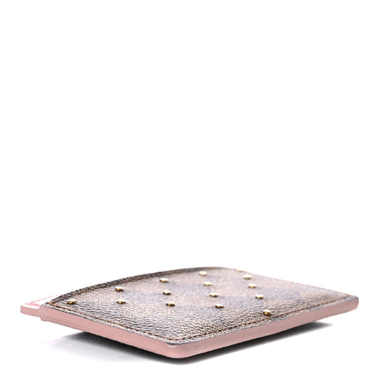 Louis Vuitton Damier Ebene Studded Card Holder Rose Ballerine 4 of 11