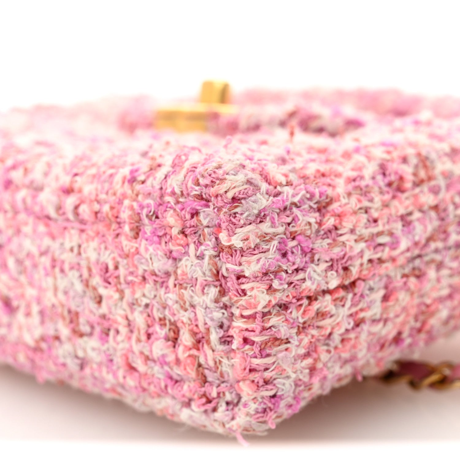 Chanel Tweed Quilted Mini Nano Kelly Shopper Pink 10 of 10