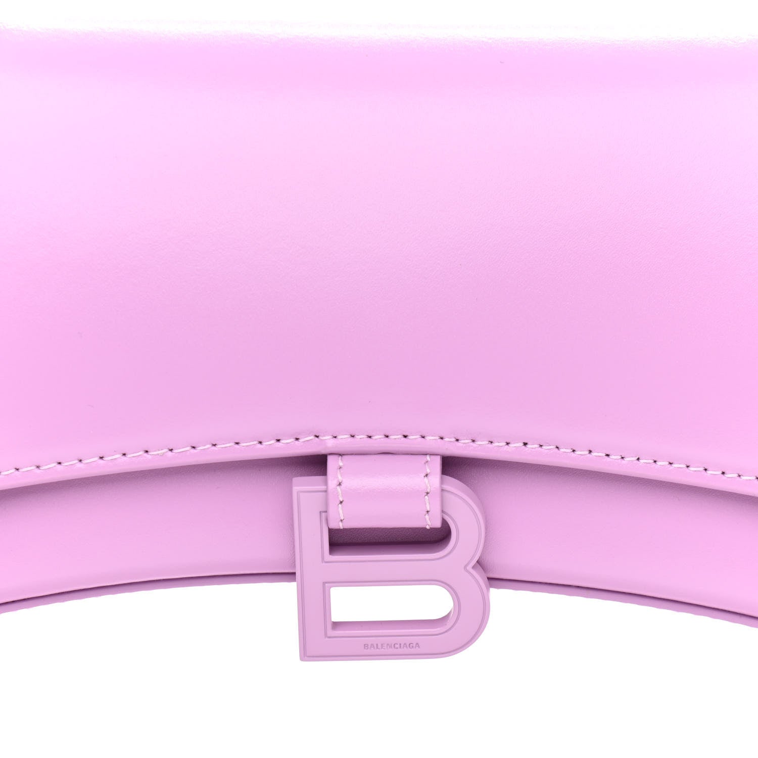 Balenciaga Shiny Box Calfskin Tonal B Hourglass Stretch Sling Shoulder Bag Lilac 9 of 11