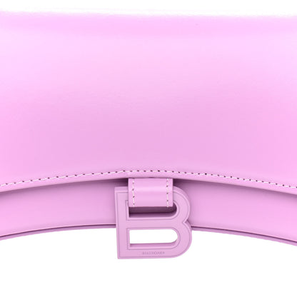 Balenciaga Shiny Box Calfskin Tonal B Hourglass Stretch Sling Shoulder Bag Lilac 9 of 11