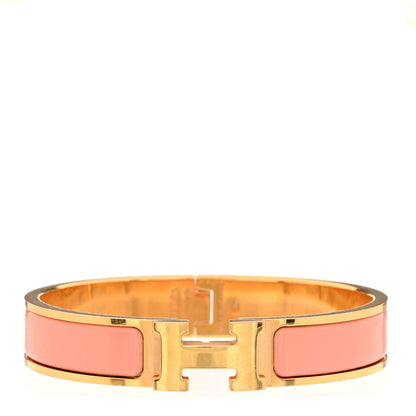 Hermes Enamel Narrow Clic Clac H Bracelet GM Orange Papaye 1 of 5