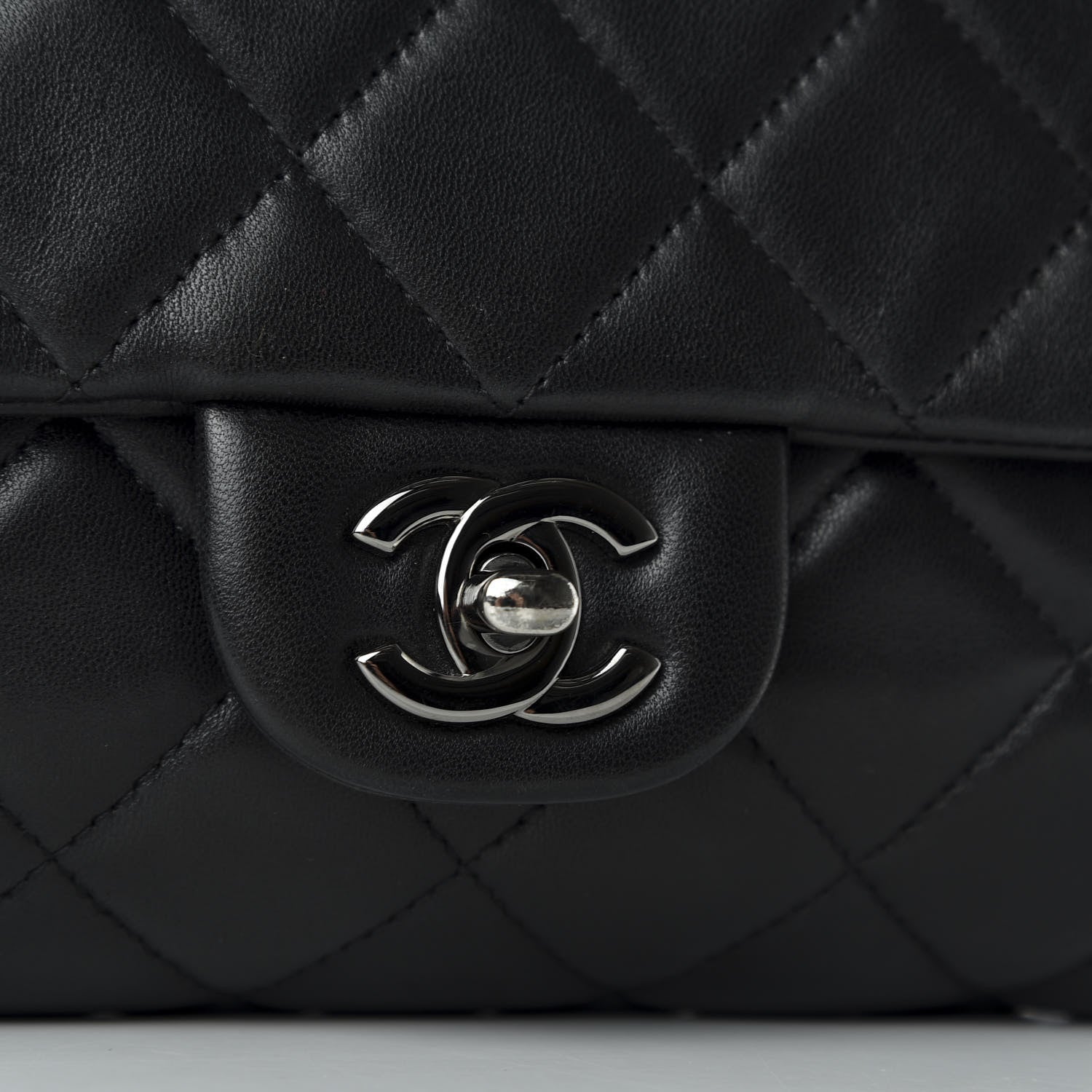 Chanel Lambskin Quilted Clutch With Chain Flap Black 11 of 12