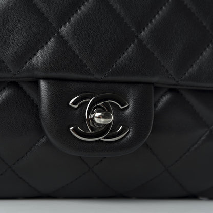 Chanel Lambskin Quilted Clutch With Chain Flap Black 11 of 12