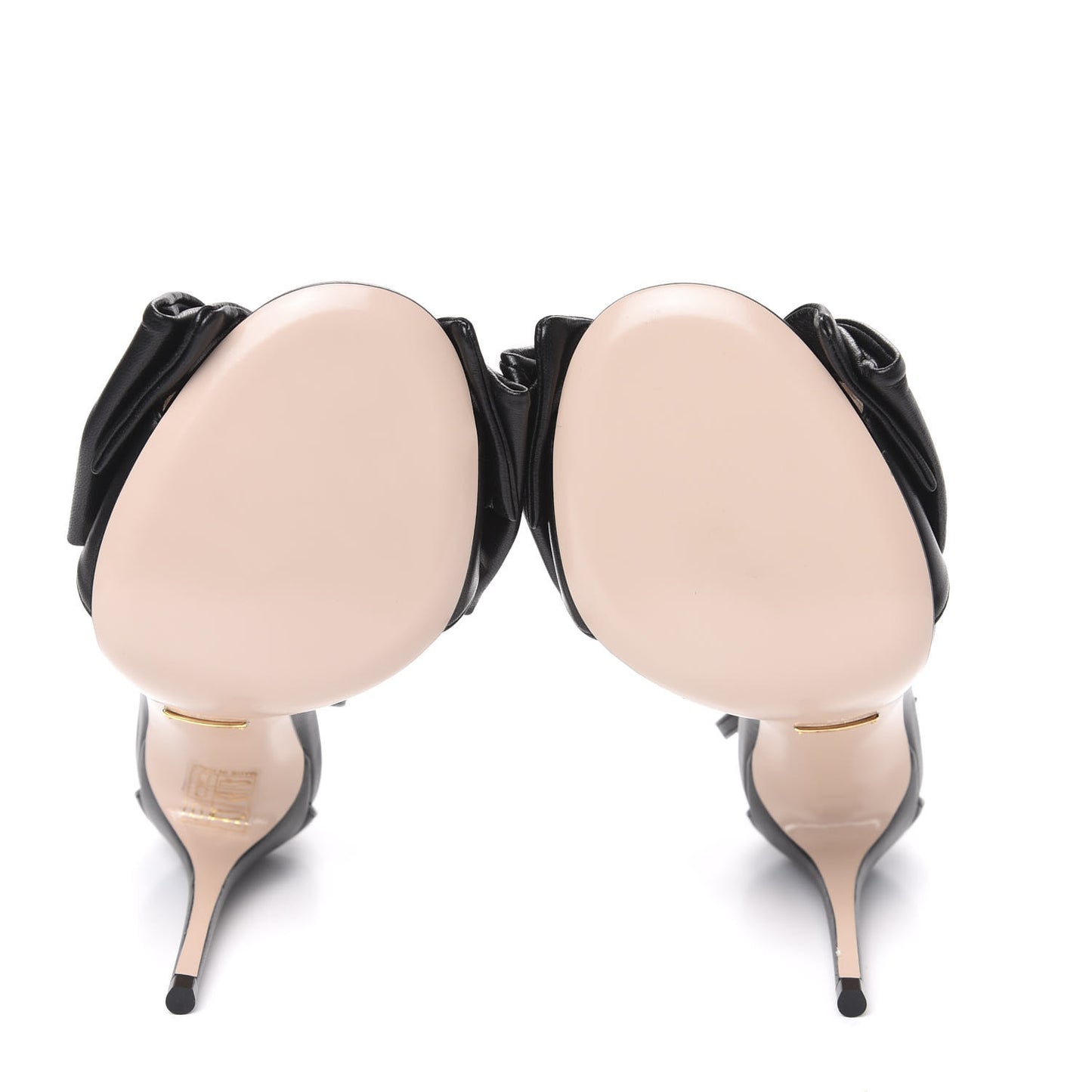 Nappa Ilse Pleated Bow Sandals 36 Black