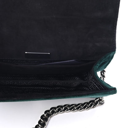 Prada Velluto Cahier Lock Trunk Crossbody Bag Smeraldo 4 of 4