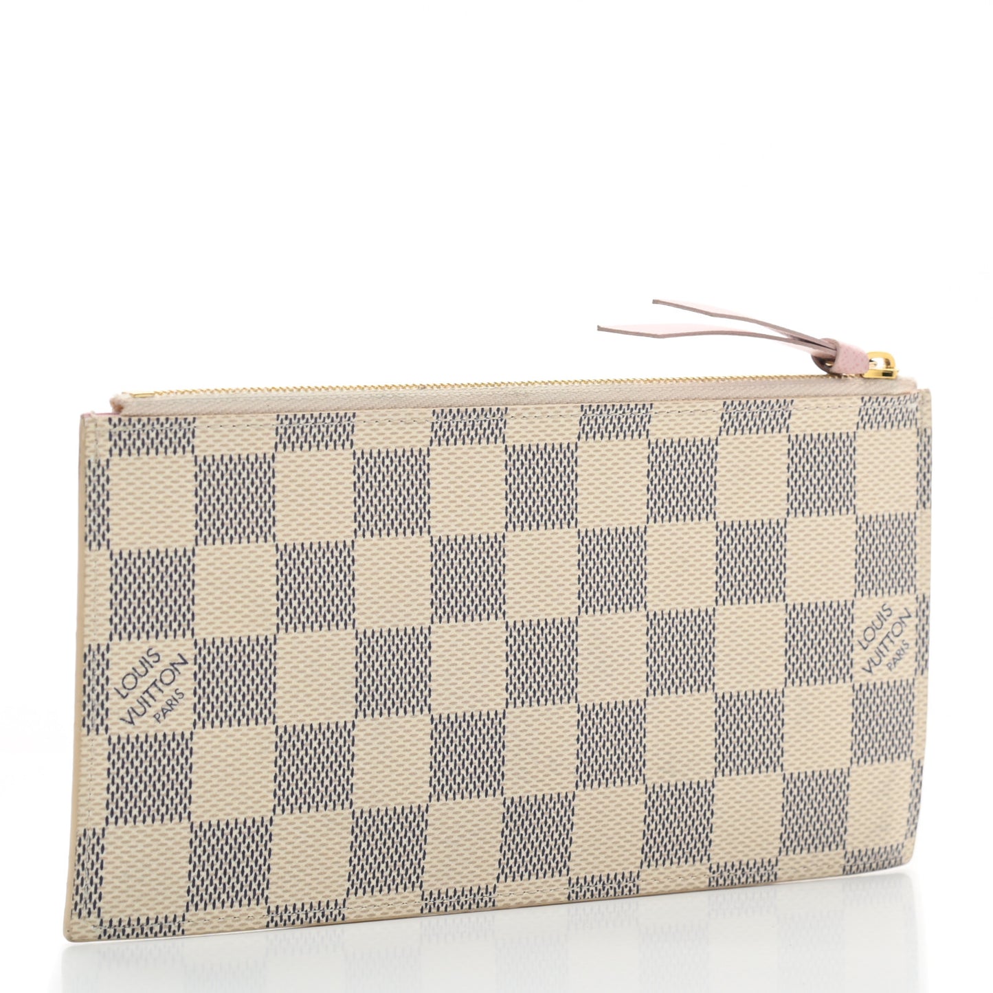 Damier Azur Felicie Chain Wallet Zippered Insert Rose Ballerine