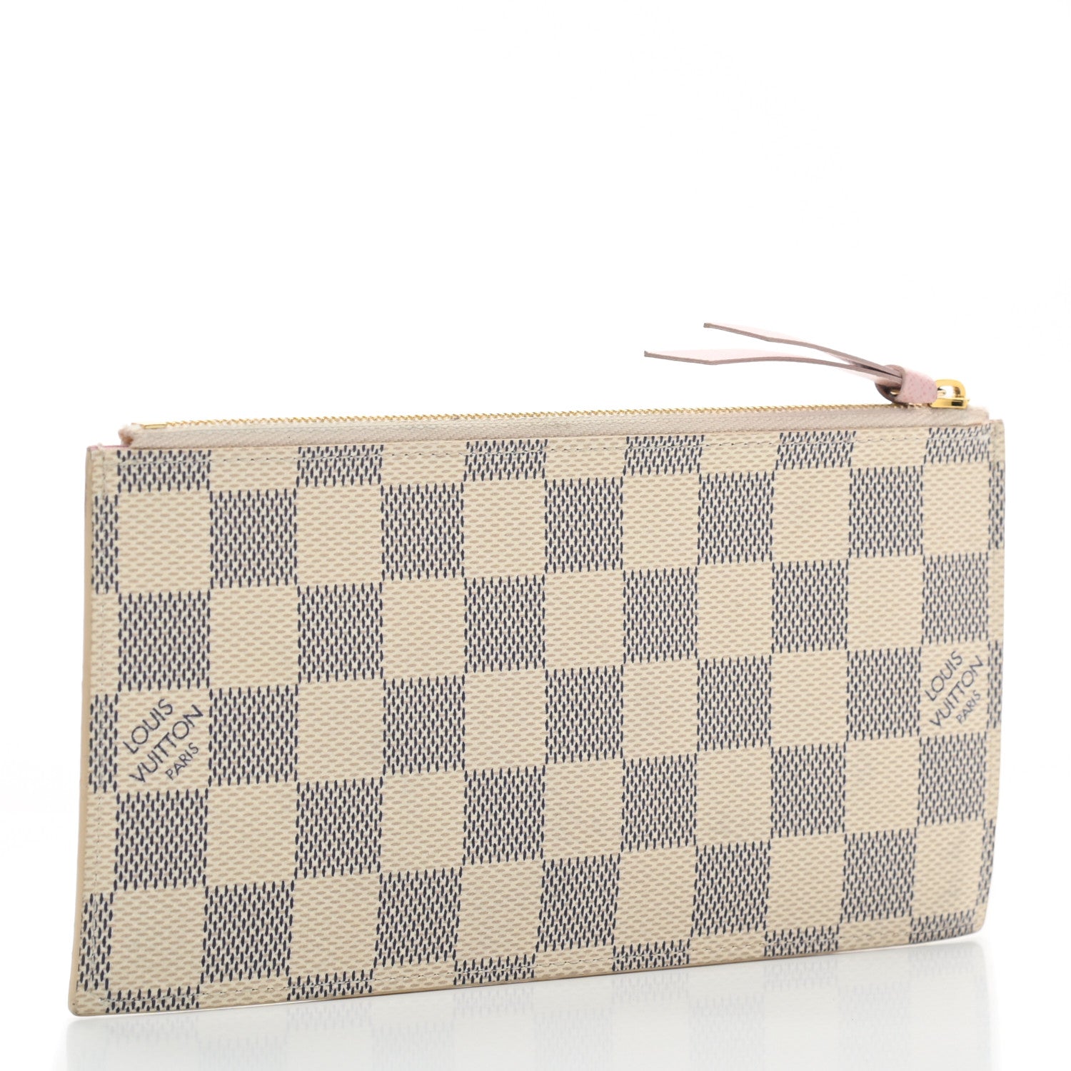 Louis Vuitton Damier Azur Felicie Chain Wallet Zippered Insert Rose Ballerine 4 of 6