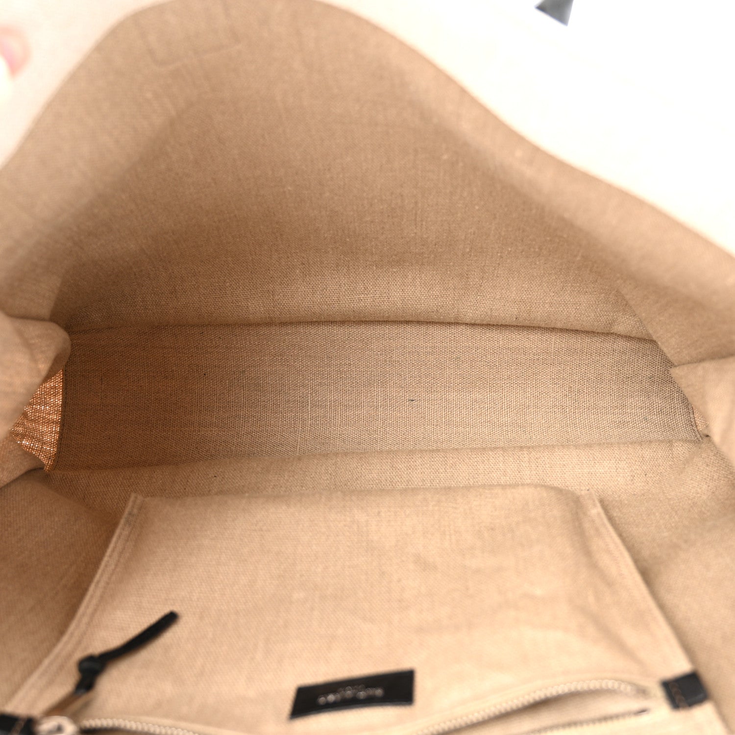 Saint Laurent Linen Calfskin Rive Gauche Tote Optic White 5 of 16