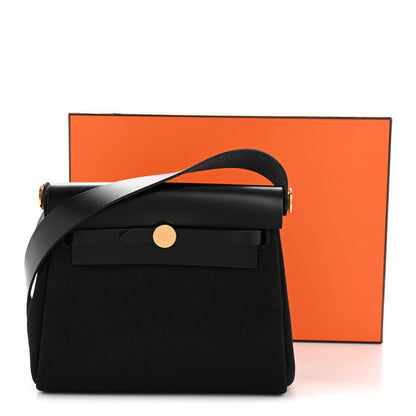 Hermes Military Toile Vache Hunter Herbag Zip Retourne 20 Black 14 of 14
