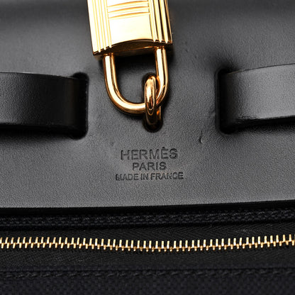 Hermes Military Toile Vache Hunter Herbag Zip PM 31 Black 7 of 13