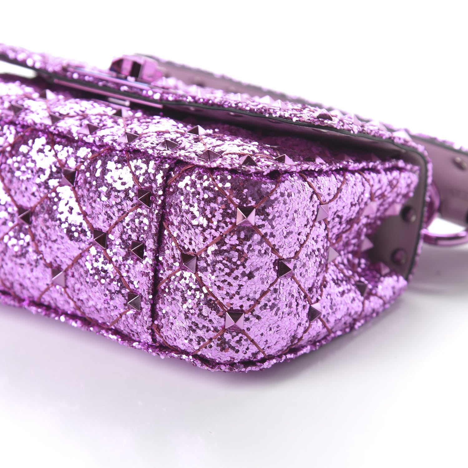 Valentino Garavani Glitter Mini Rockstud Spike Shoulder Bag Water Lilac 9 of 10