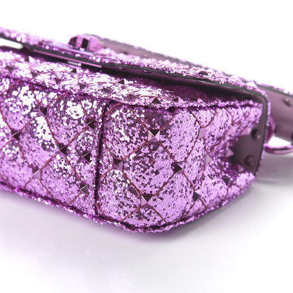 Valentino Garavani Glitter Mini Rockstud Spike Shoulder Bag Water Lilac 9 of 10
