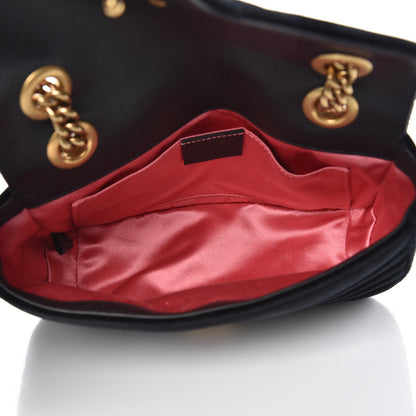 Gucci Velvet Matelasse Mini GG Marmont Shoulder Bag Black 5 of 10