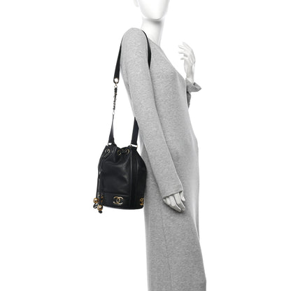 Chanel Lambskin CC Drawstring Shoulder Bag Black 2 of 9