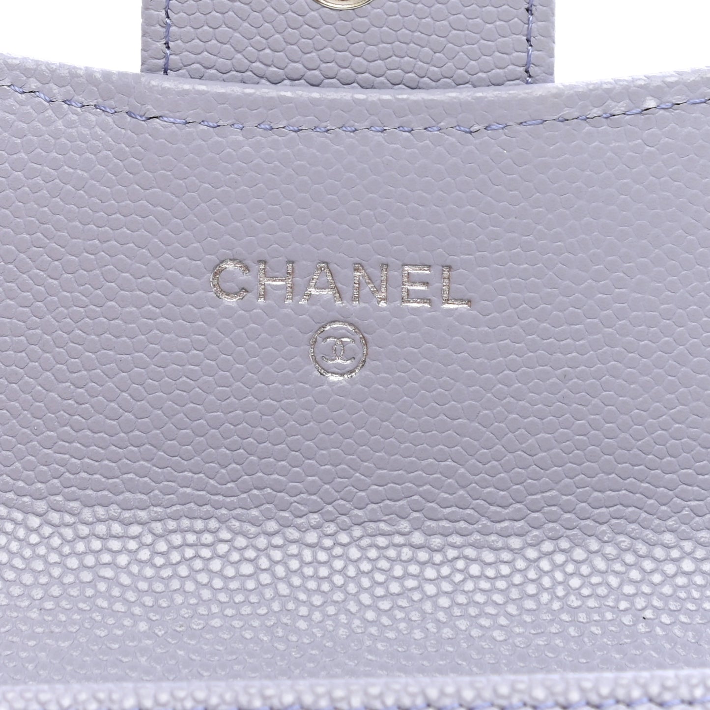 Caviar Quilted Flap Card Holder Wallet Light Purple
