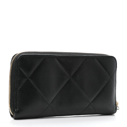 Chanel Lambskin Quilted 19 Zipped Wallet Black 2 of 4