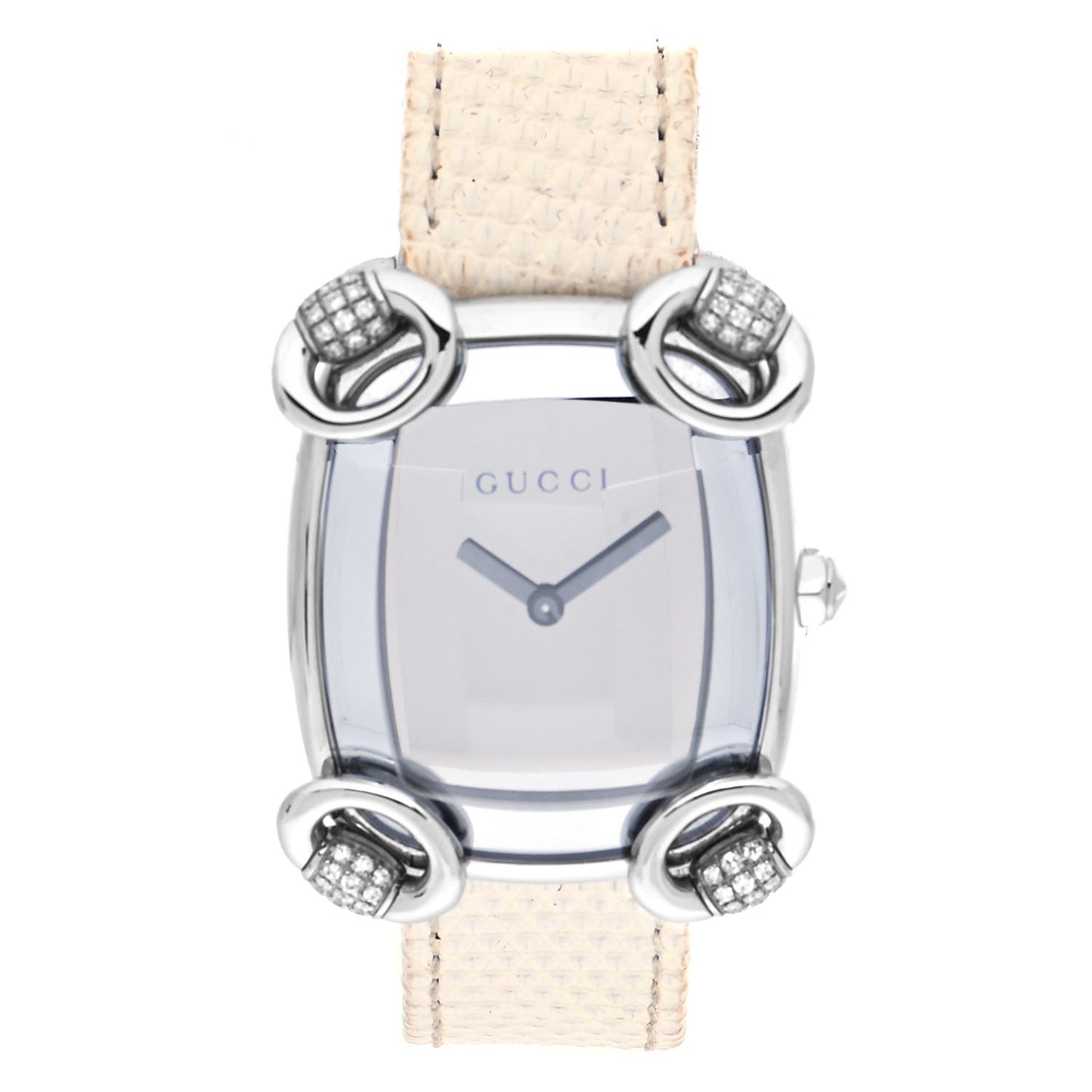 Stainless Steel Lizard Diamond 28mm Horsebit Quartz Watch
