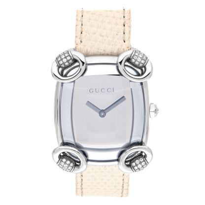 Gucci Stainless Steel Lizard Diamond 28mm Horsebit Quartz Watch 1 of 4