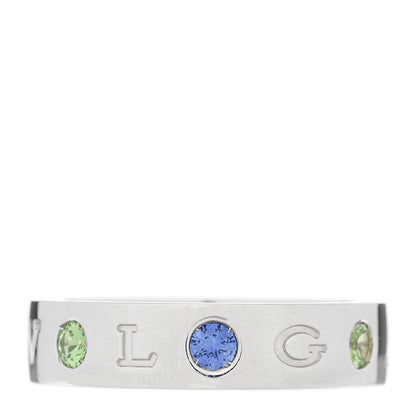 Bulgari 18K White Gold Blue Sapphire Tsavorite Roman Sorbets Ring 55 7.25 3 of 5