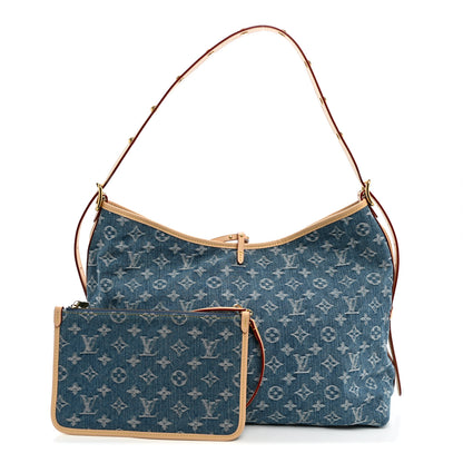 Louis Vuitton Monogram Denim CarryAll MM Blue 3 of 11