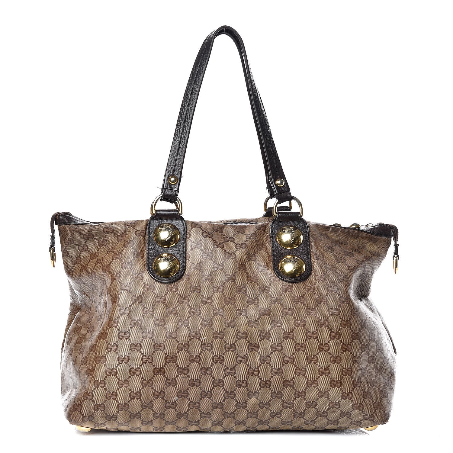 Gucci Crystal Monogram Small Babouska Tote Dark Brown 1 of 25