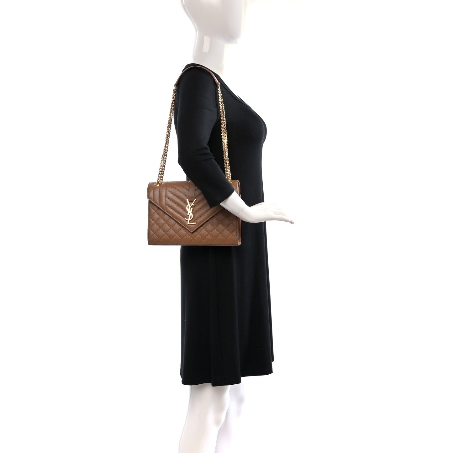 Grain De Poudre Textured Mixed Matelasse Triquilt Medium Monogram Satchel Dune