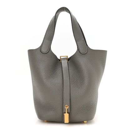 Hermes Taurillon Clemence Picotin Lock 18 PM Gris Meyer 1 of 13