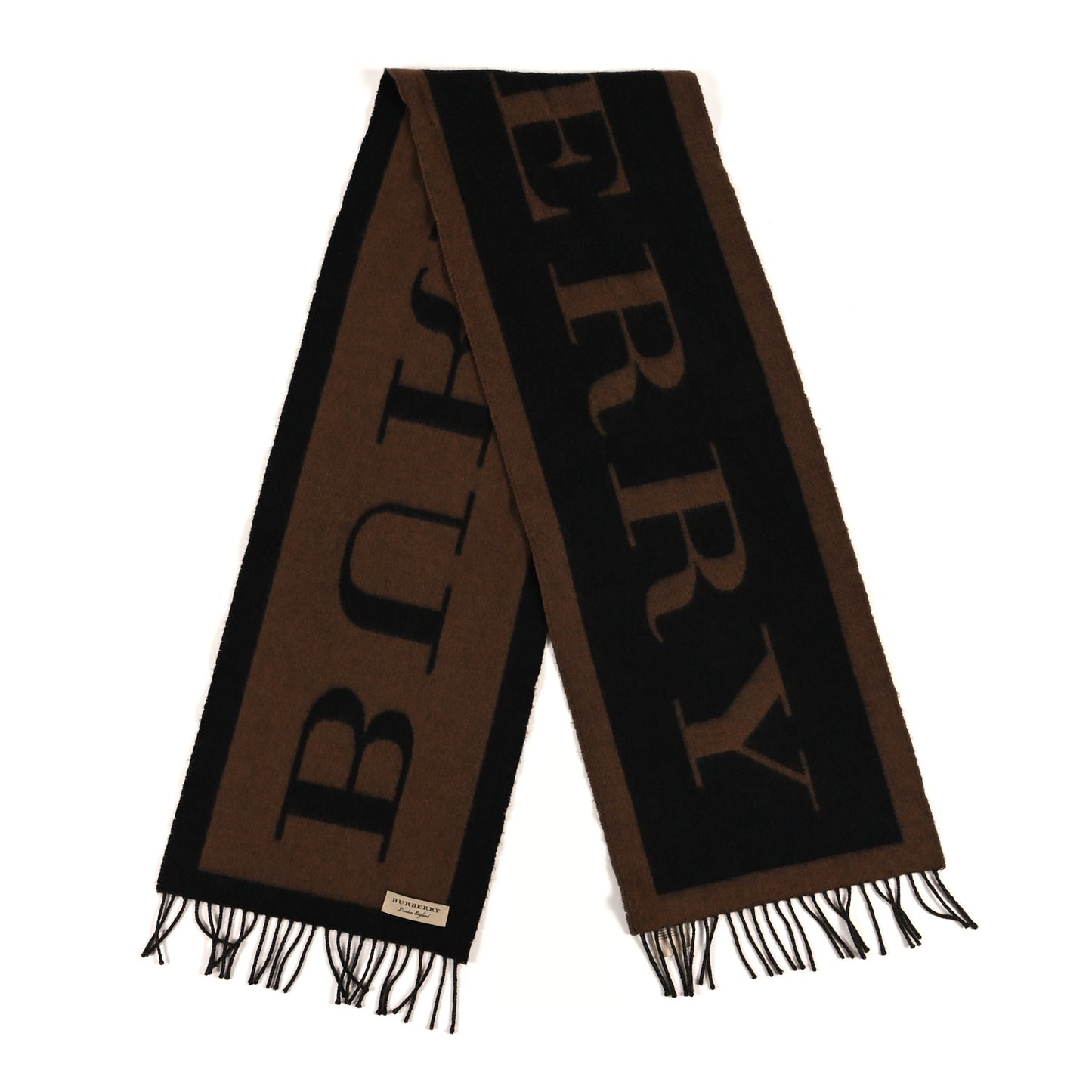 Wool Cashmere Logo Scarf Camel