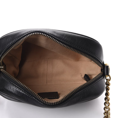 Gucci Calfskin Matelasse Mini GG Marmont Chain Shoulder Bag Black 5 of 10