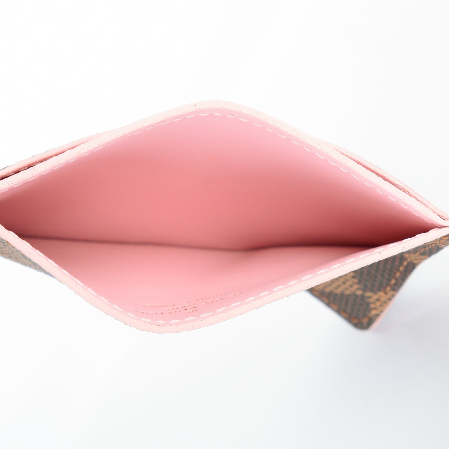 Damier Ebene Caissa Card Holder Rose Ballerine
