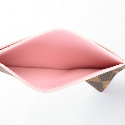 Louis Vuitton Damier Ebene Caissa Card Holder Rose Ballerine 5 of 7