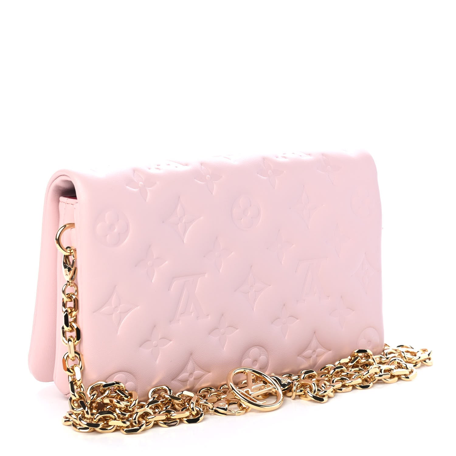 Louis Vuitton Lambskin Embossed Monogram Pochette Coussin Rose 3 of 10