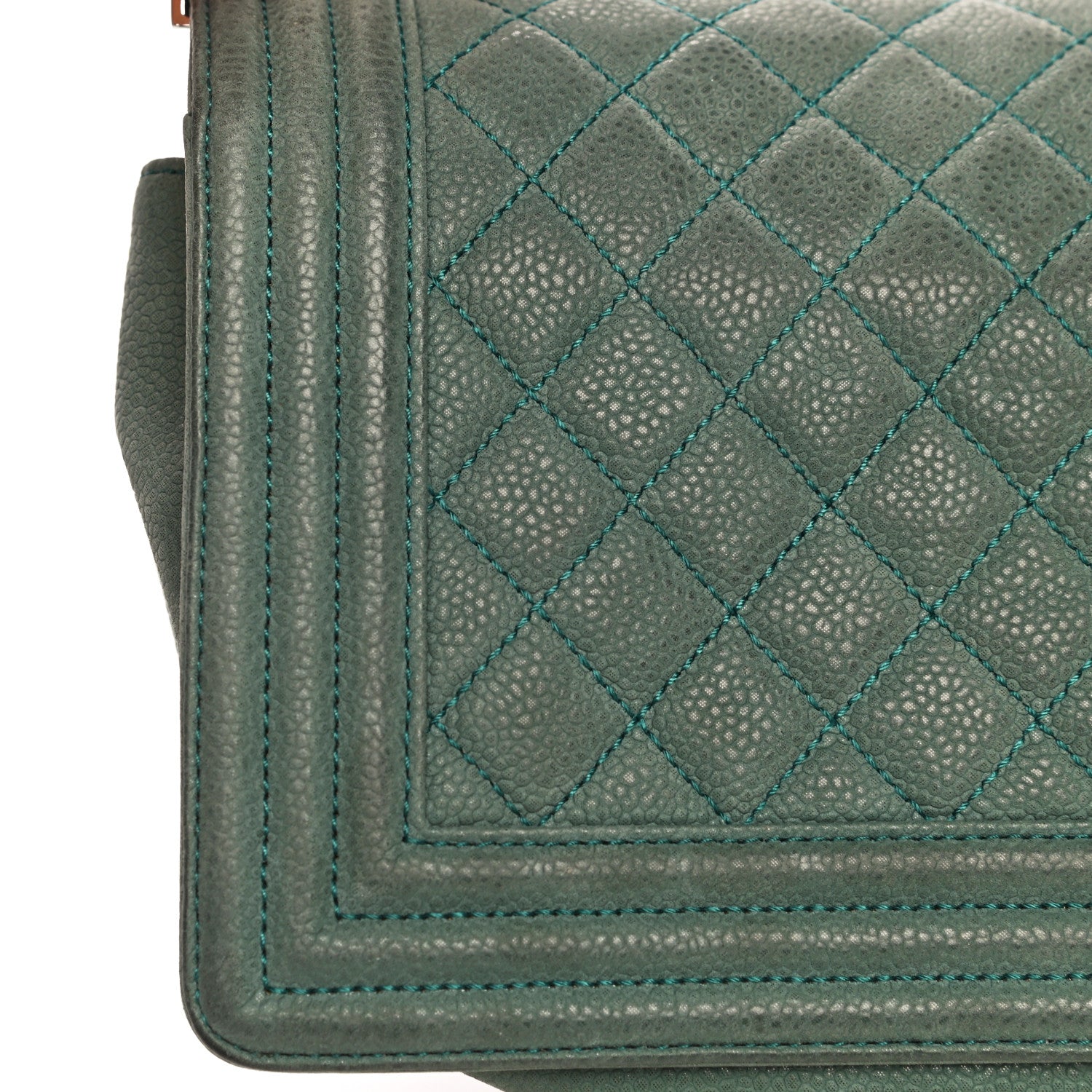 Chanel Iridescent Caviar Quilted Medium Boy Flap Green 17 of 21