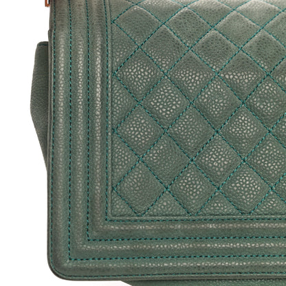 Chanel Iridescent Caviar Quilted Medium Boy Flap Green 17 of 21