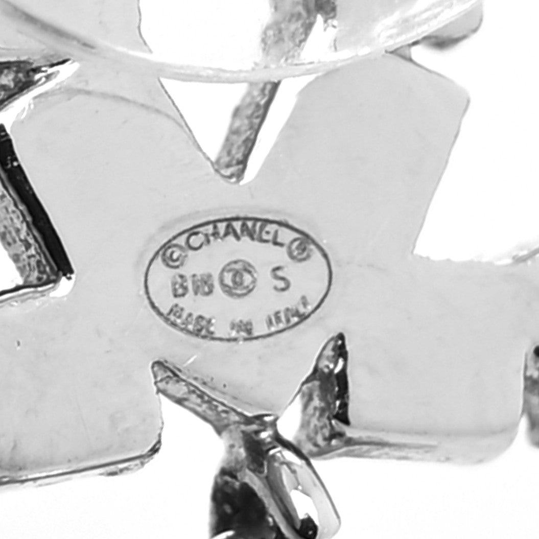 Crystal CC Drop Earrings Silver