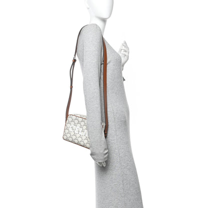 Celine Triomphe Canvas Medium Messenger Bag Tan Ecru 2 of 10