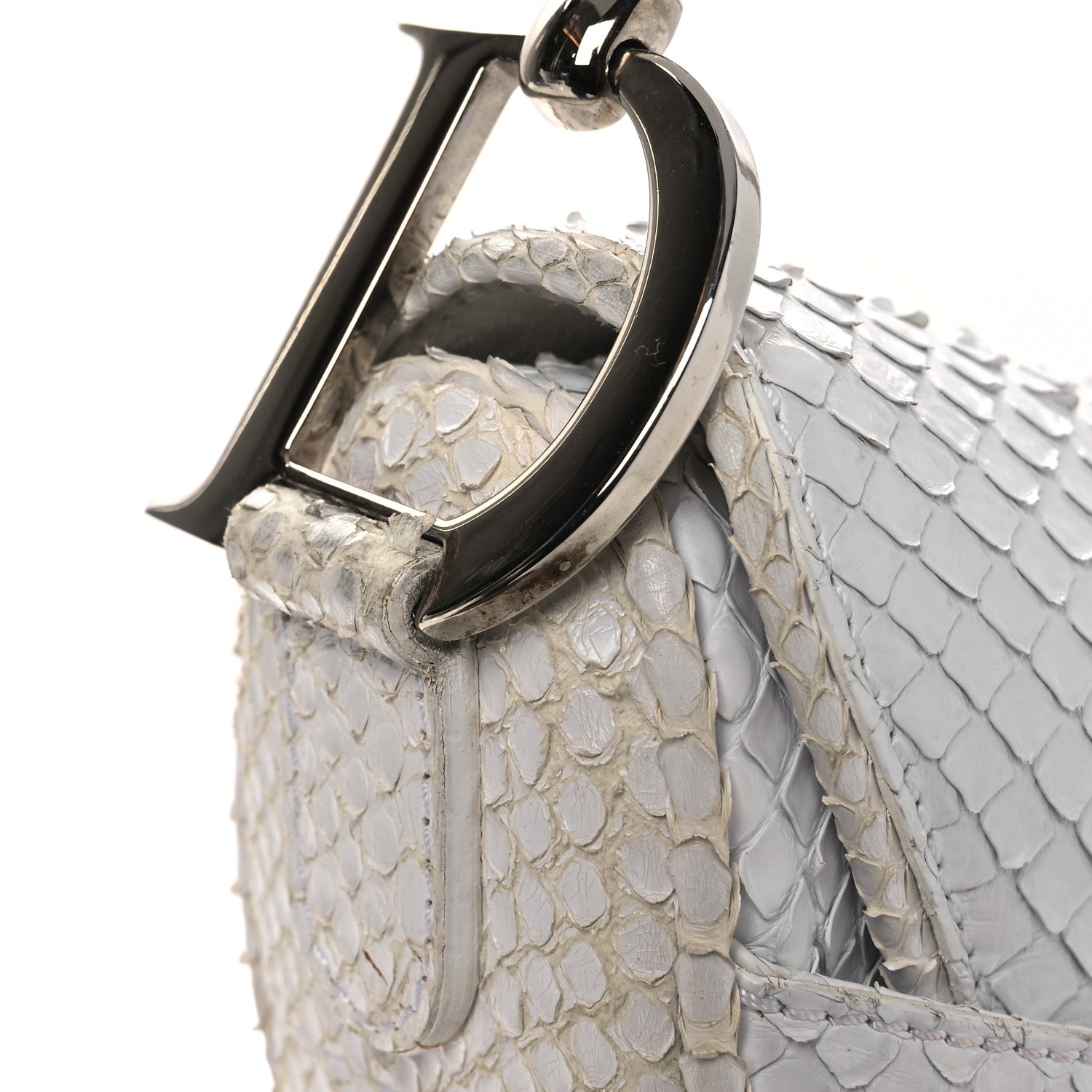 Christian Dior Snakeskin Saddle Bag White 15 of 16