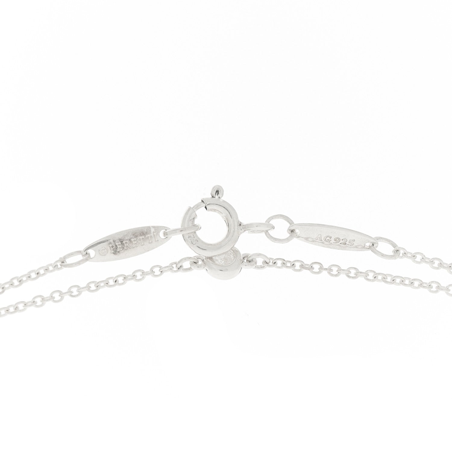 Tiffany Sterling Silver Diamond Green Aventurine Elsa Peretti Color By The Yard Sprinkle Necklace 5 of 6