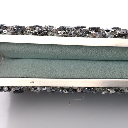 Judith Leiber Crystal Sequin Embellished Minaudiere Clutch Silver 11 of 14