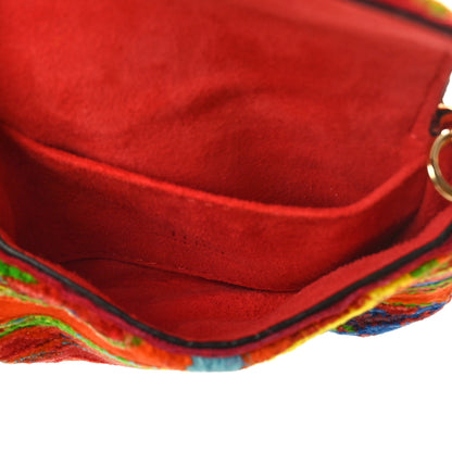 Fendi Velvet Marble Nano Maxi Buckle Baguette Charm Rosso Multicolor 6 of 9
