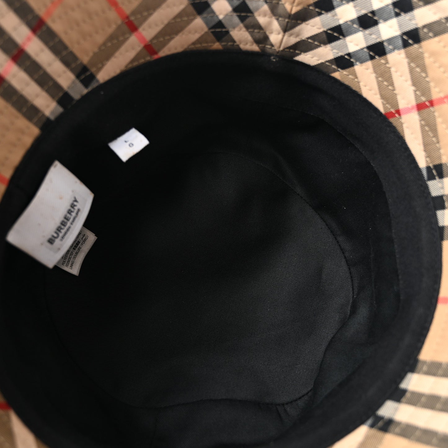 Technical Cotton Vintage Check Bucket Hat L Archive Beige