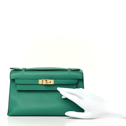 Hermes Swift Kelly Pochette Clutch Vert Vertigo 2 of 11
