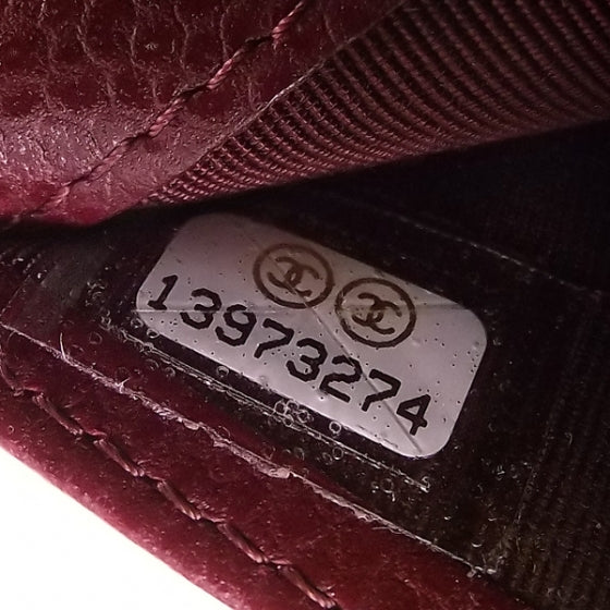 Caviar L-Zip Pocket Wallet Maroon