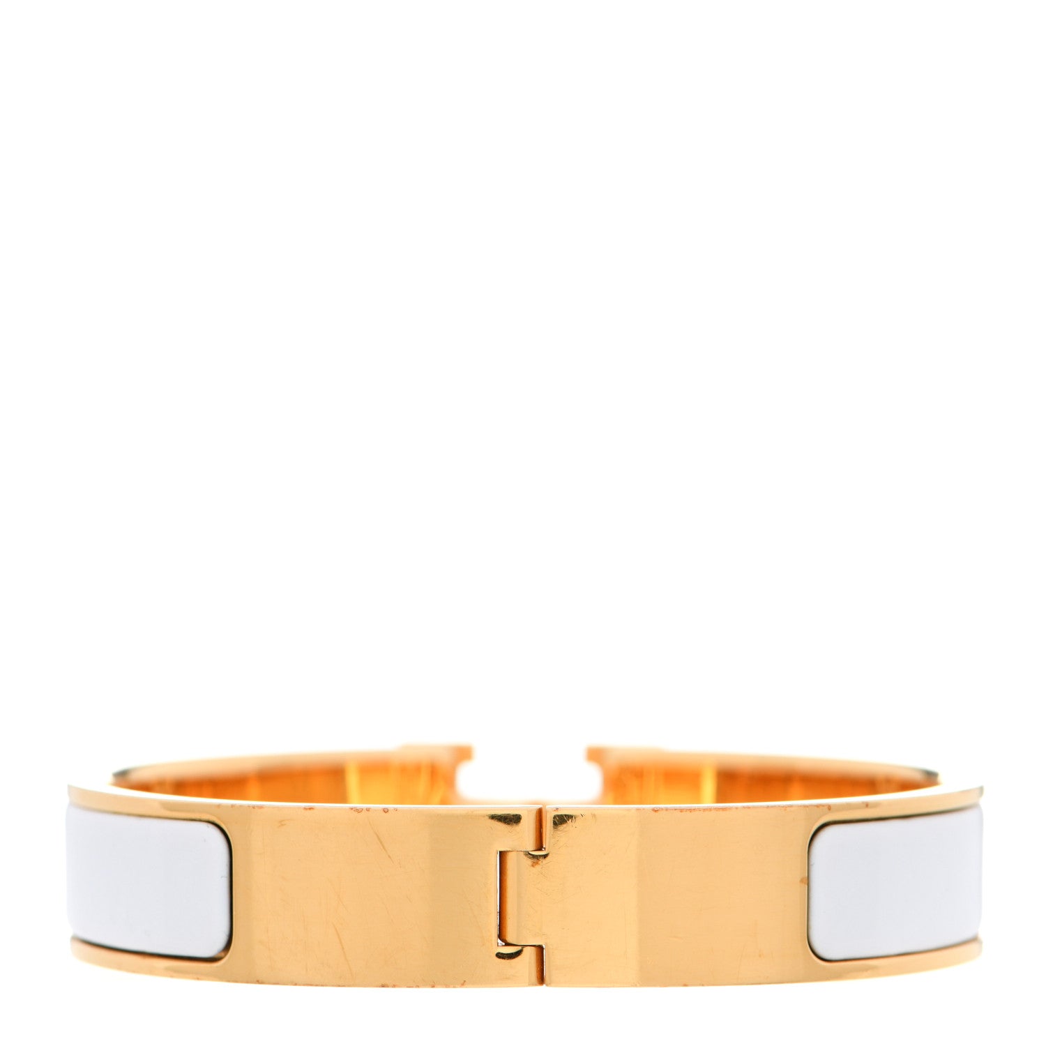 Hermes Enamel Narrow Clic Clac H Bracelet GM White 3 of 9