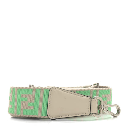 Fendi Jacquard Ribbon Vitello King FF Bi-Color Intreccio Adjustable Strap You Nuvola Edamame 1 of 4