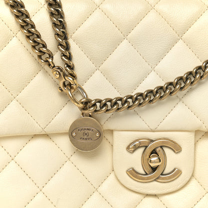 Chanel Calfskin Quilted Medium CC Crown Flap White 7 of 19