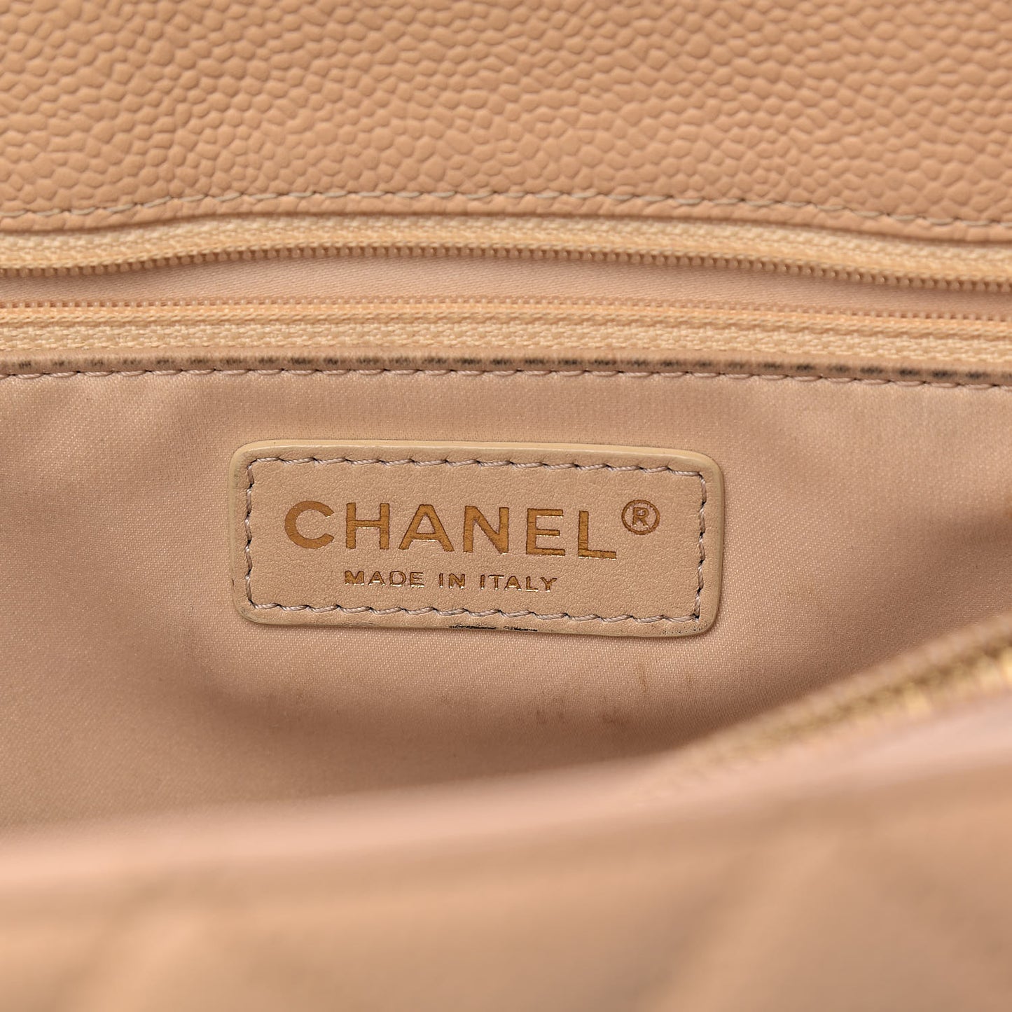 Caviar Quilted Grand Shopping Tote GST Beige