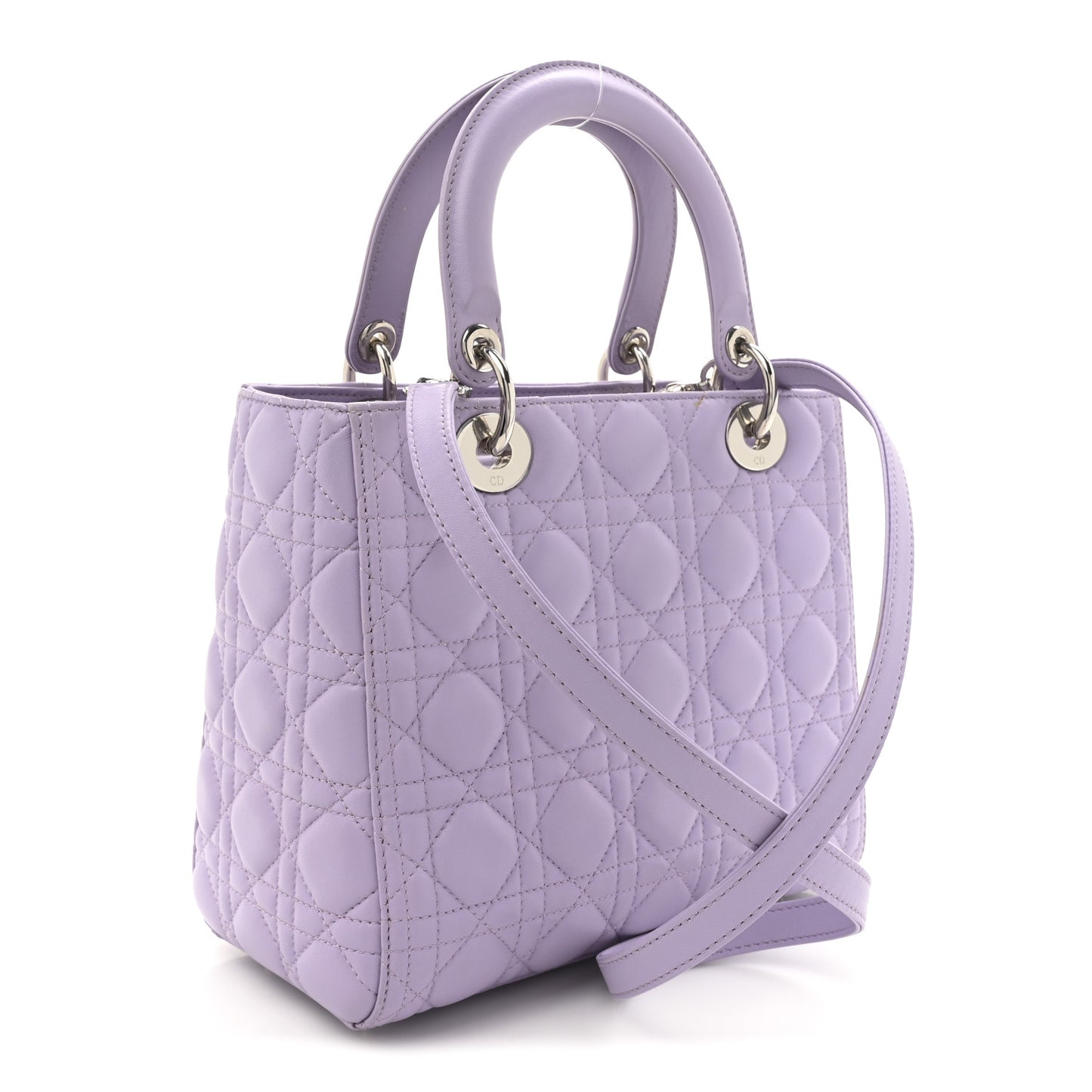 Lambskin Cannage Medium Lady Dior Purple