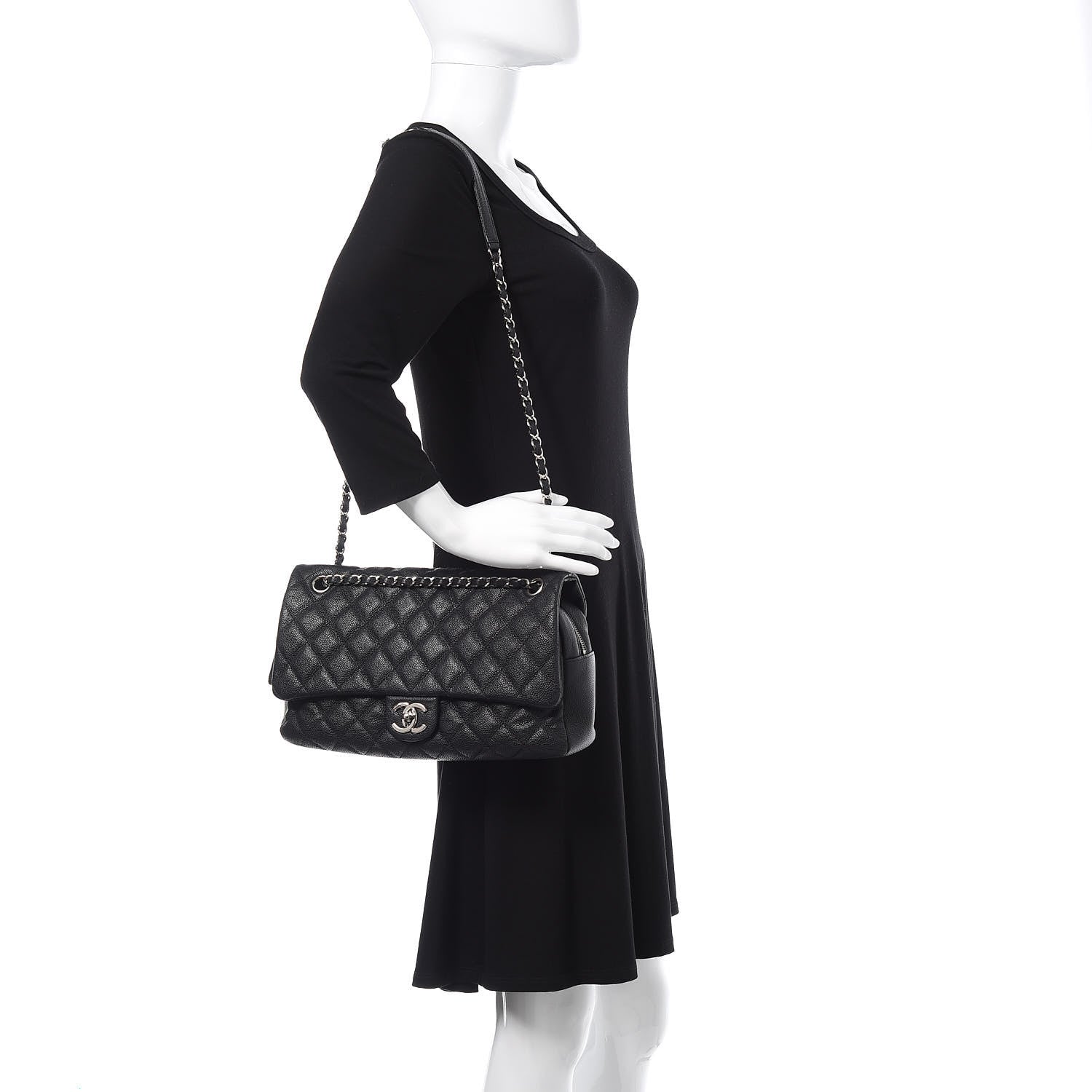 Chanel Caviar Quilted Jumbo Easy Flap Black 1 of 10
